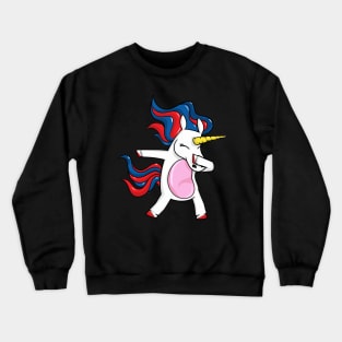 Dabbing 4th of july unicorn Crewneck Sweatshirt